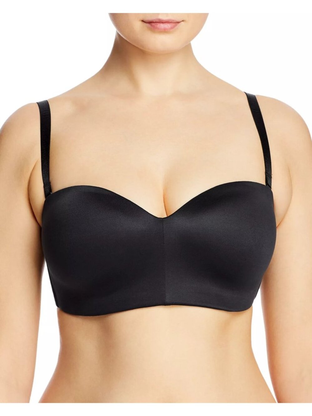 Wacoal Size 34DD Black Staying Power Wire Free Smooth Finish Strapless Bra